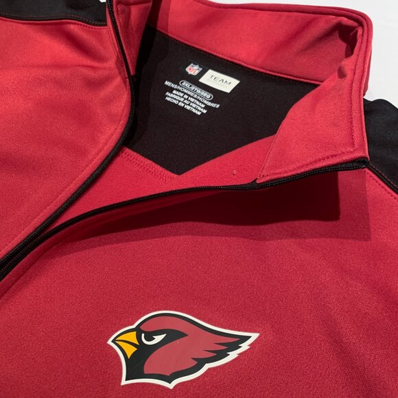 NFL Arizona Cardinals Quarter Zip Men's Sweater 2XL Red Pullover Team Apparel - Picture 6 of 9